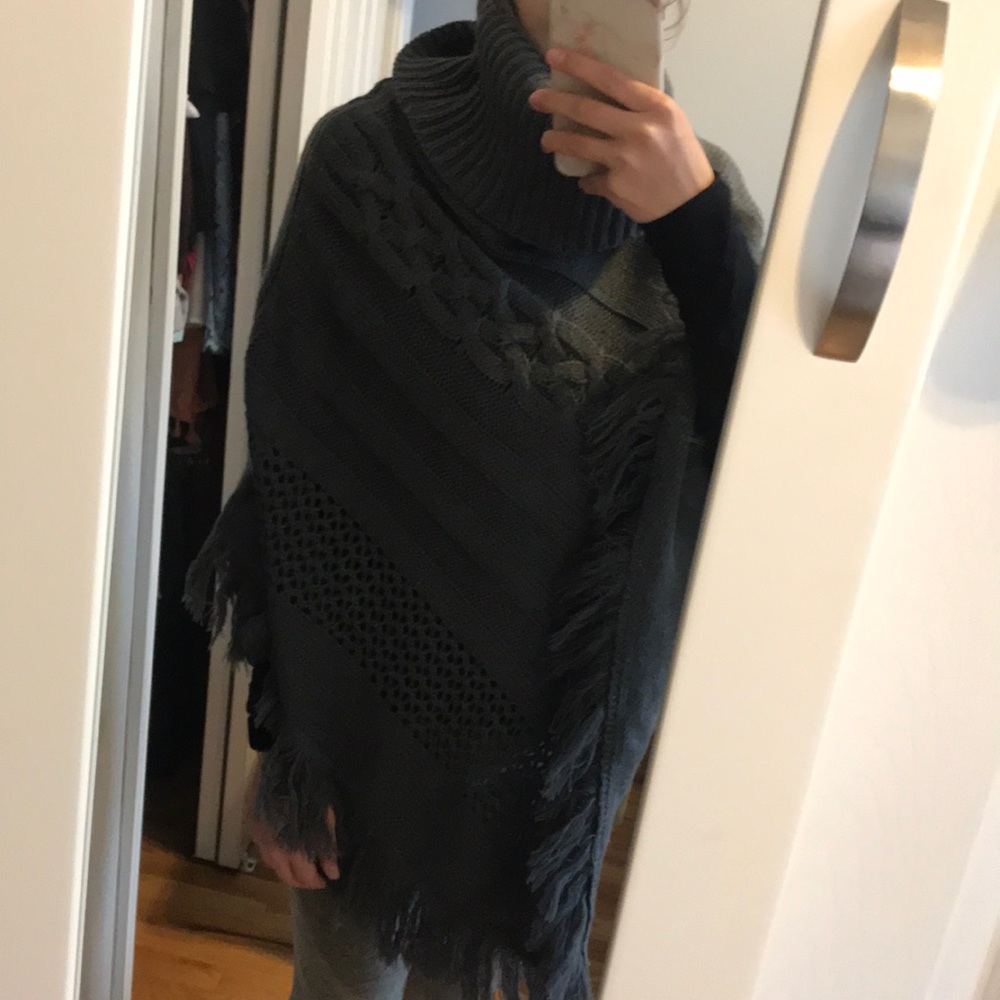 Gray poncho